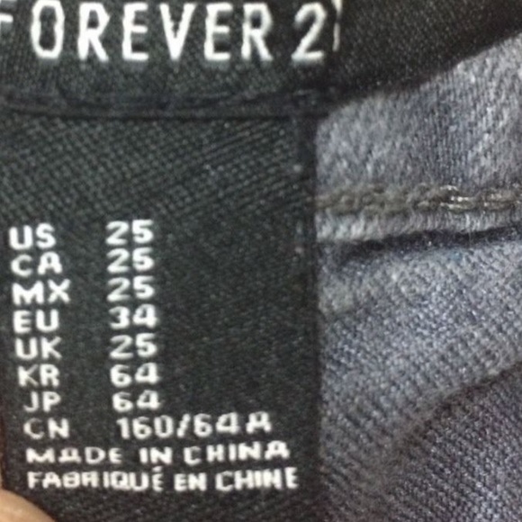 Forever 21 Juniors Skinny Jeans Gray pants Slim 25 - Picture 6 of 6